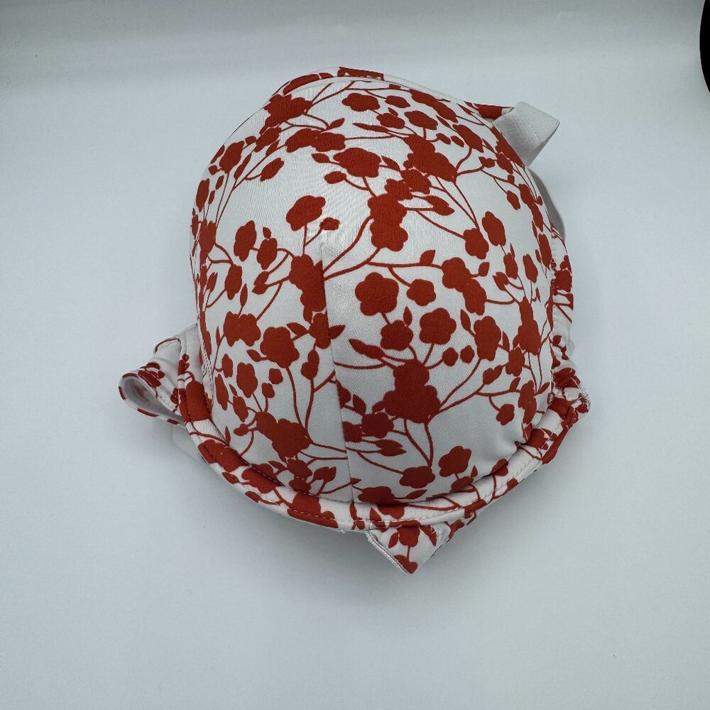 White Bra with Red Floral Design Size 40C | Minor Flaw, Still Wearable